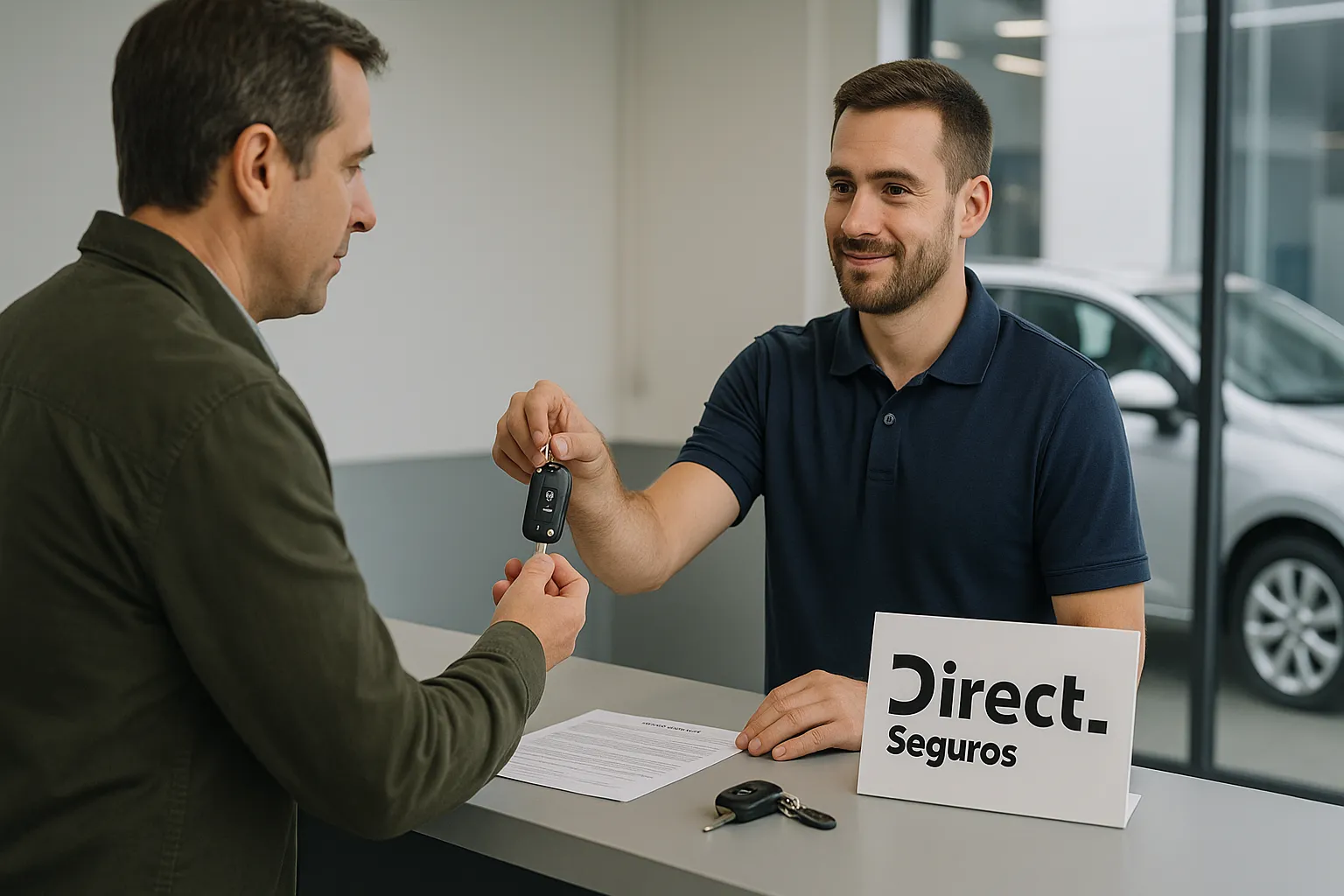 Cliente gestionando coche de sustitución con su compañía: Direct Seguros.