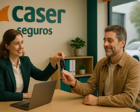 Entrega de llaves de coche sustitución en oficina Caser Seguros.